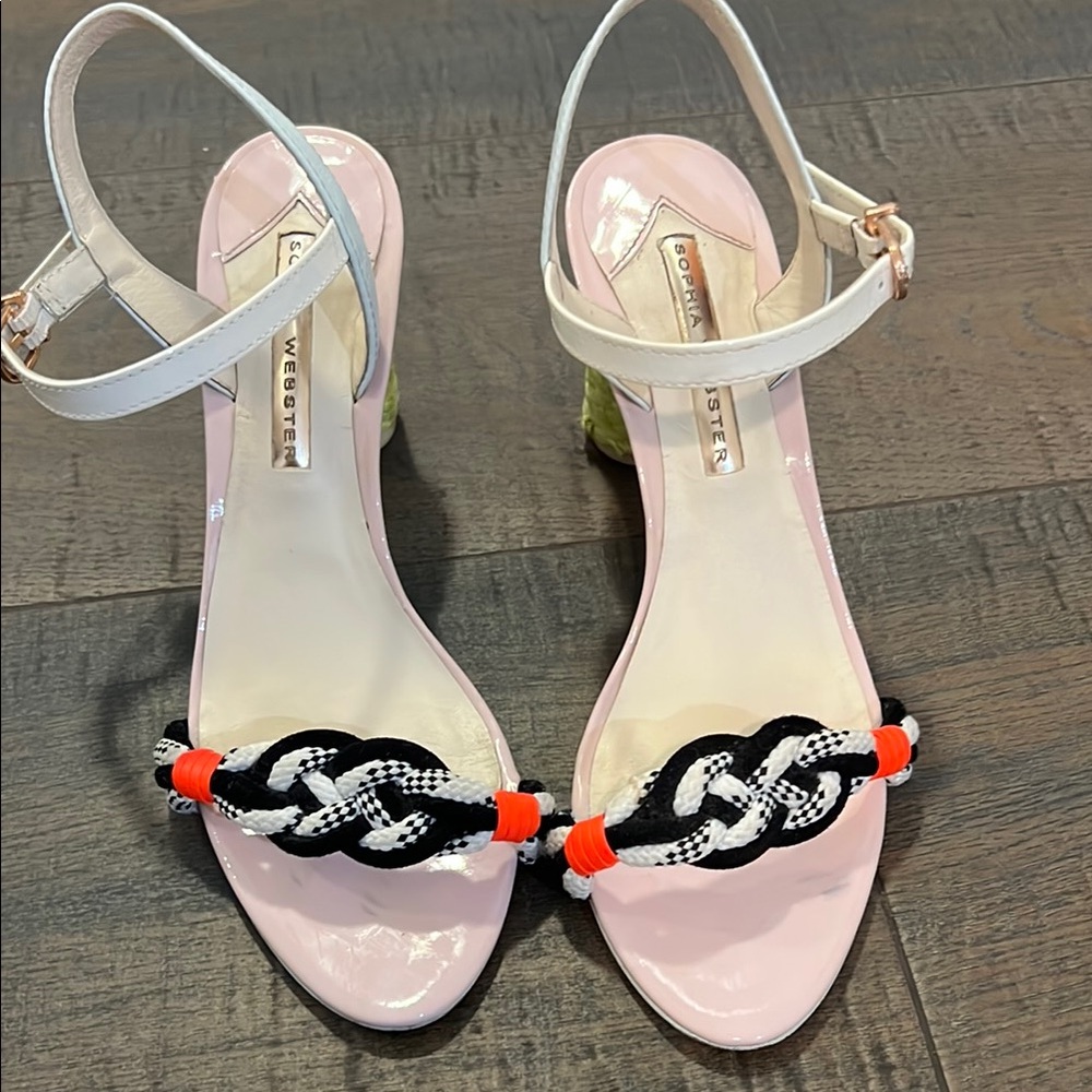 Sophia Webster Pink and Black Heels with Elegant Design